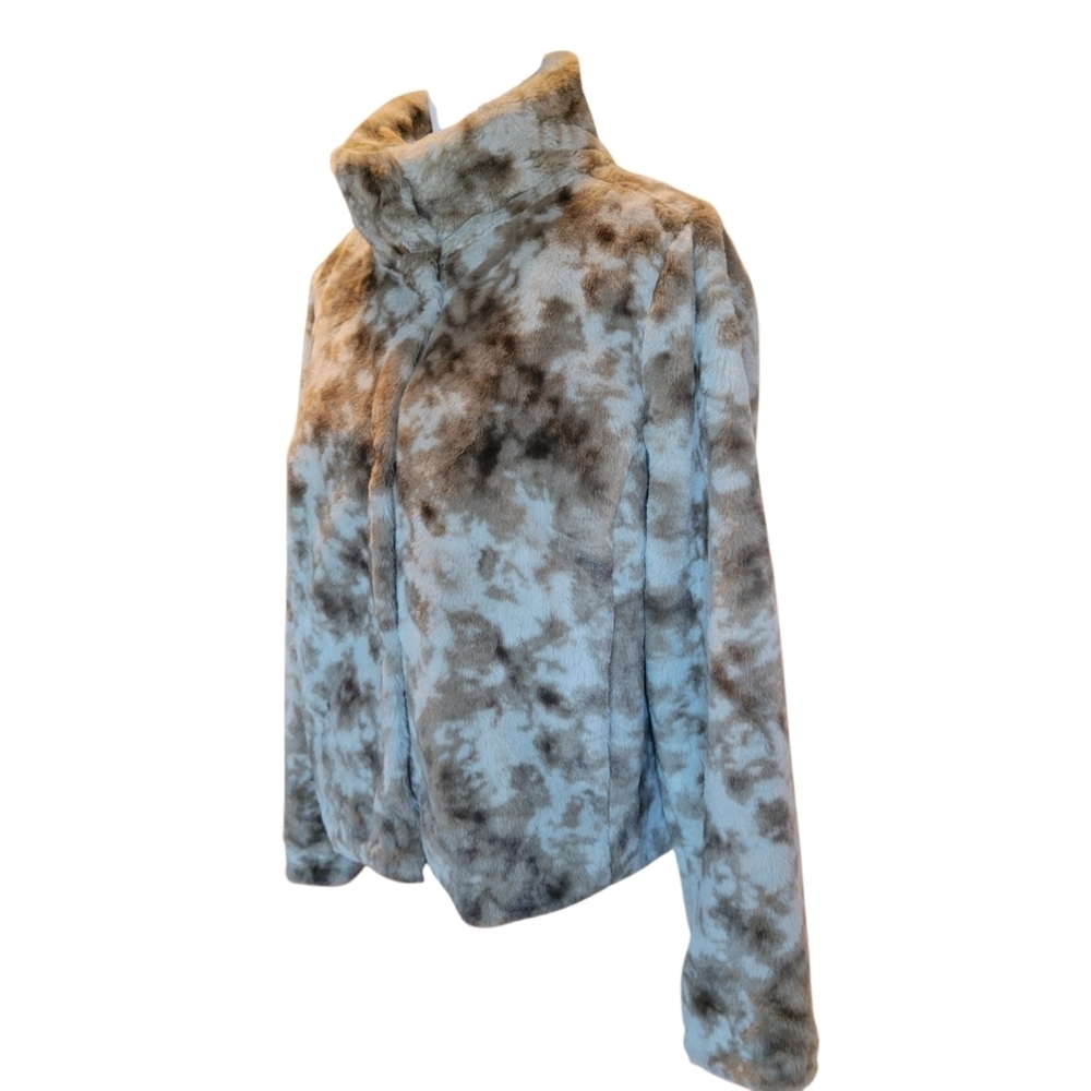 CATO Gray Brown Faux Fur Button Up Jacket - Picture 6 of 9